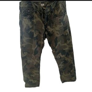 Rare True Religion Camouflage Ricky Green Jeans Men's Size:38 BRAND NEW